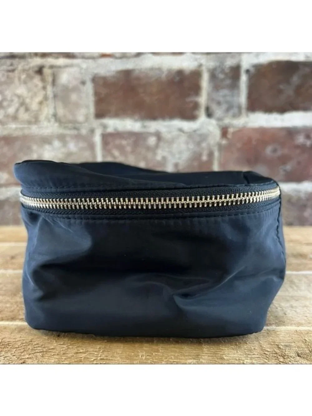 Victoria’s Secret Black Nylon with Gold Hardware Makeup Bags Set of 2